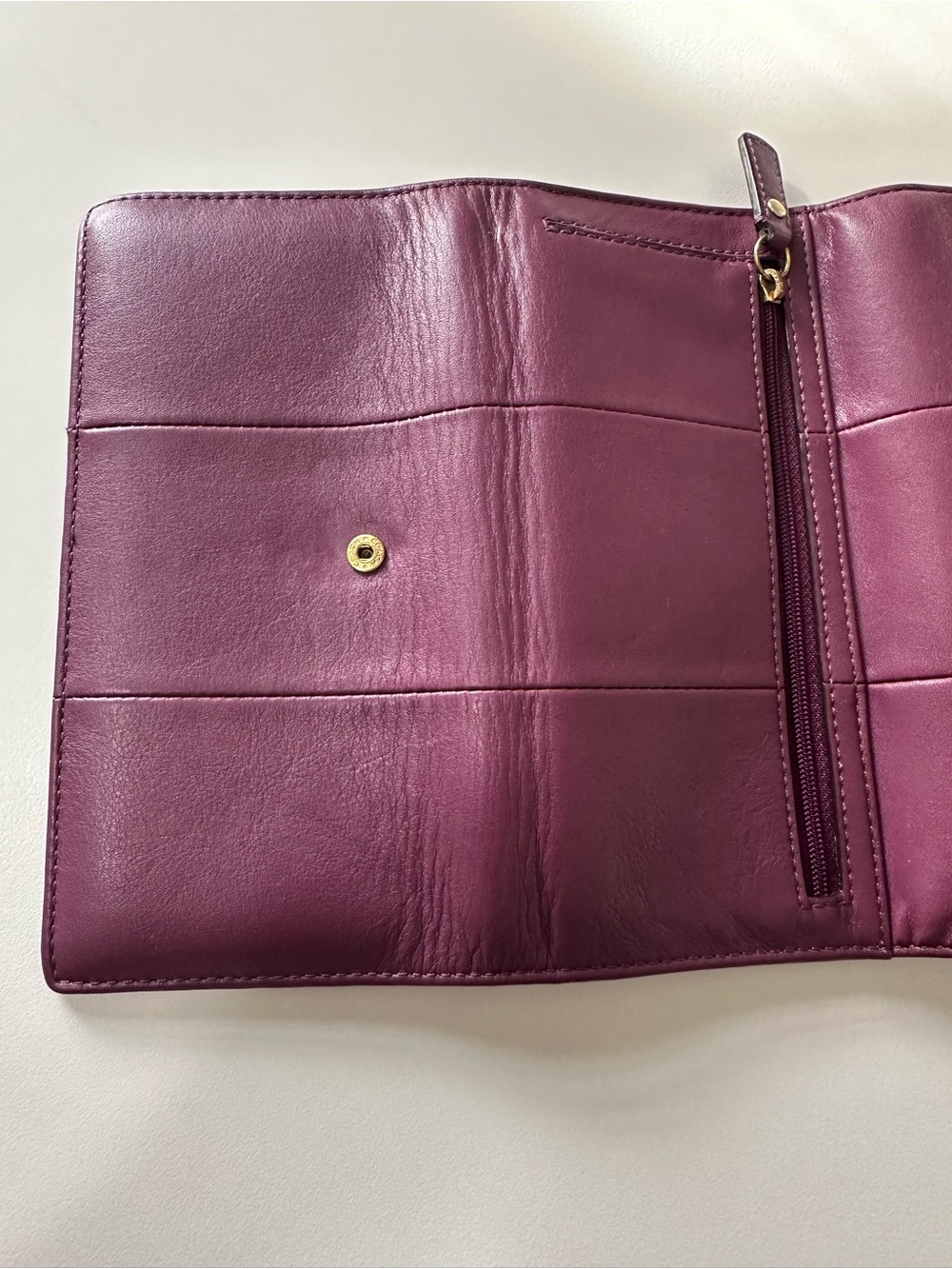 Coach Kristin Large Tri-Fold Wallet – Burgundy / Plum/ OBO - Picture 6 of 15